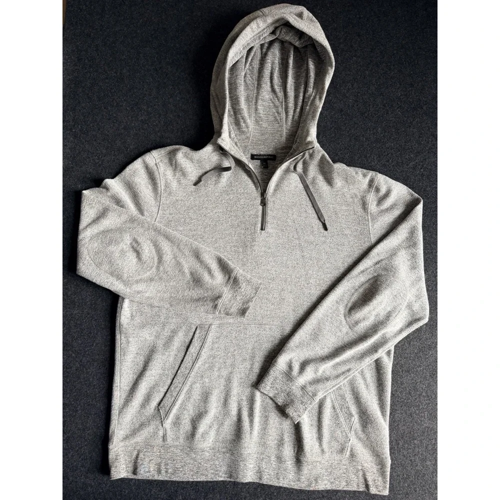Banana Republic Men's XL 1/4 Zip Hoodie Pullover Knit Performance Tech